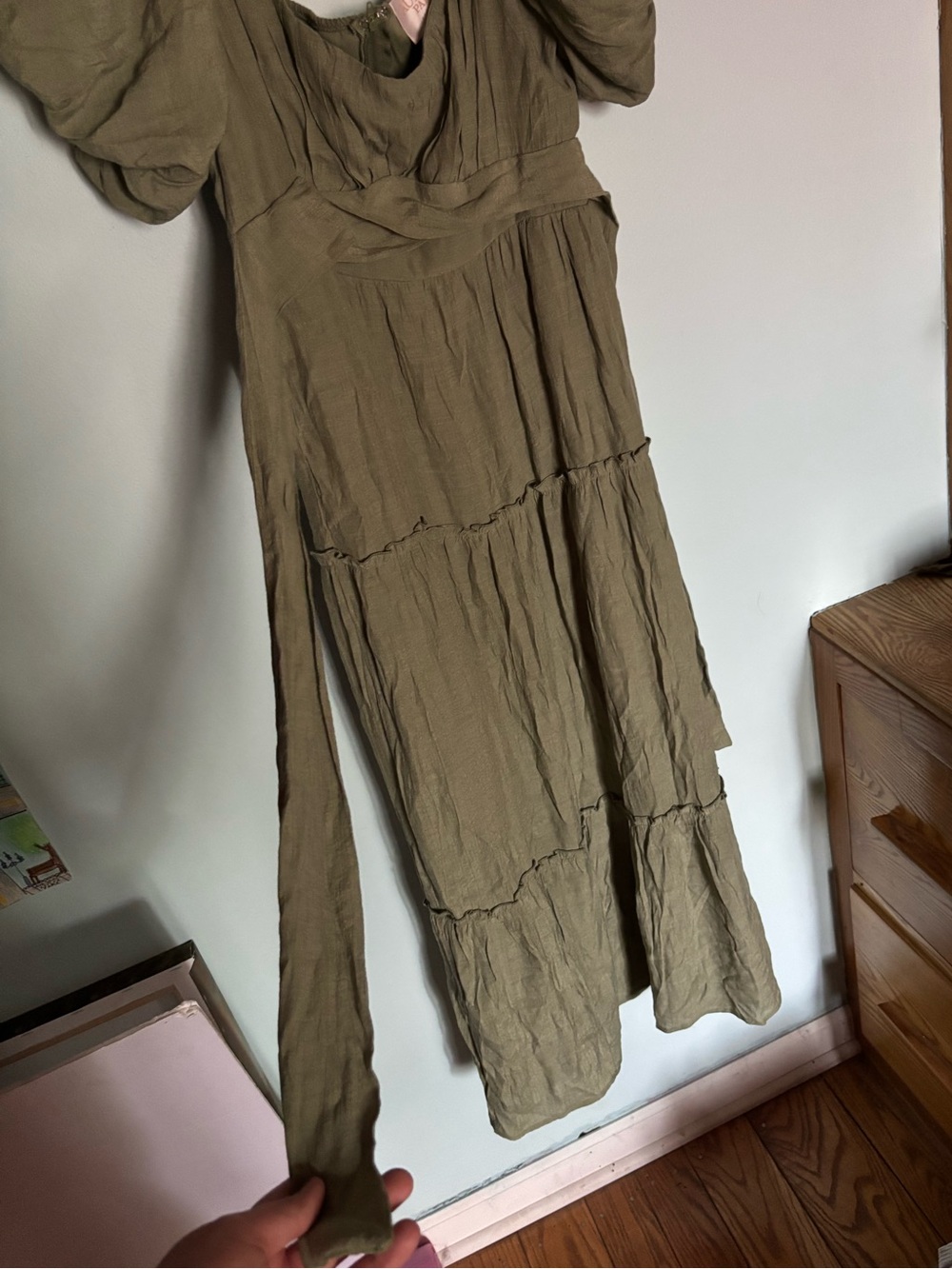 Francesca's Collections Olive Tiered Maxi Dress